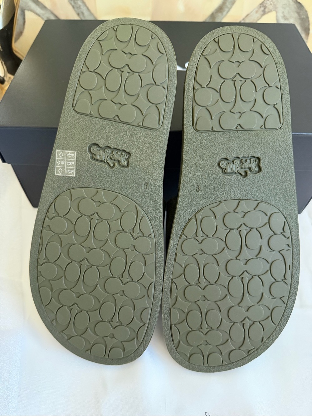 NIB Coach Olive Green Udele Signature Slide Sandals SZ 9 - Picture 7 of 11
